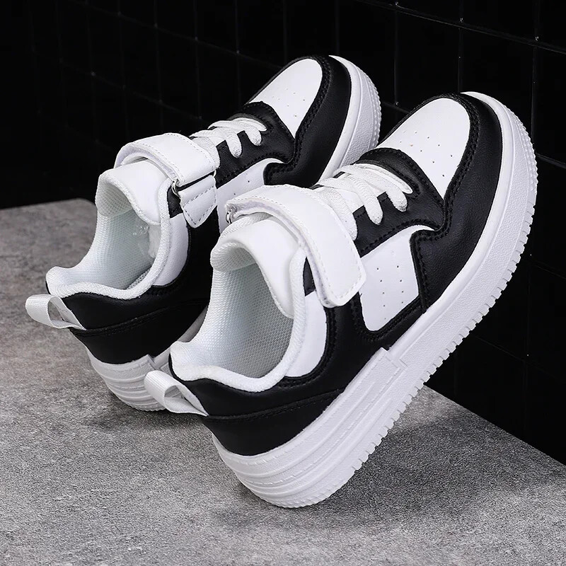 Dječja obuća Tenisice za djevojčice Bijele crne ružičaste ravne tenisice za skejtbord 6-12 godina Dječje ležerne kožne sportske tenisice za djevojčice