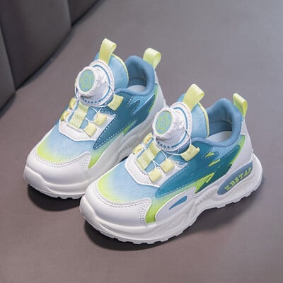 Обувки за момичета Дебела подметка Удобни маратонки С въртящи се копчета Спортни обувки за момчета Развлекателни дишащи леки маратонки за деца