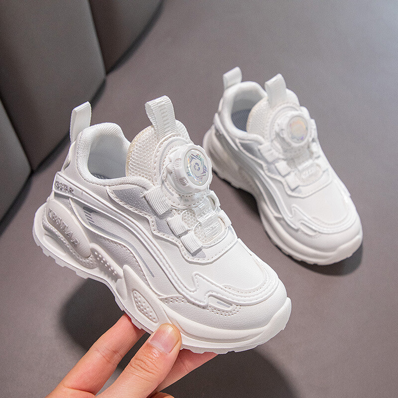 Обувки за момичета Дебела подметка Удобни маратонки С въртящи се копчета Спортни обувки за момчета Развлекателни дишащи леки маратонки за деца