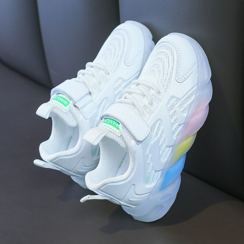 Lastejalatsid võrktossud Moodsad hingavad vikerkaaretallaga sportlikud jooksujalatsid Tüdrukutele vabaajaspordijalatsid Õuetennise treenerid