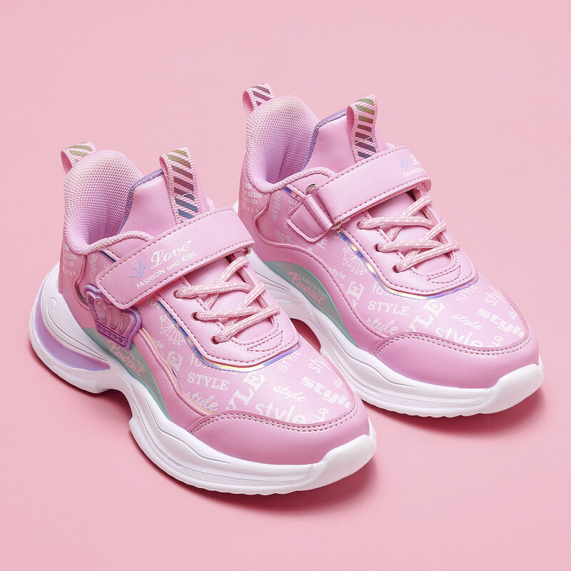Zīmolu bērnu skriešanas apavi Moderni, mīļi, mīļi meiteņu sporta tenisa apavi āra, plakani pastaigu apavi Studentu ikdienas bērnu kedas
