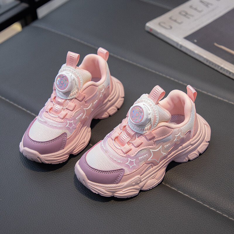 Tüdrukute võrgust hingavad spordijalatsid Suvised Uued LED Laste Armsad Tossud Lastele Pöörake tagumikku vabaajajalatsid Kerged kingad Suurus 26-34