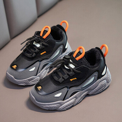 Bērnu sporta kedas vasara/ziema meitenēm zēniem mode ikdienas skriešanas trenažieri kupli sporta kurpes bērniem apavi silta kažokāda bieza zole