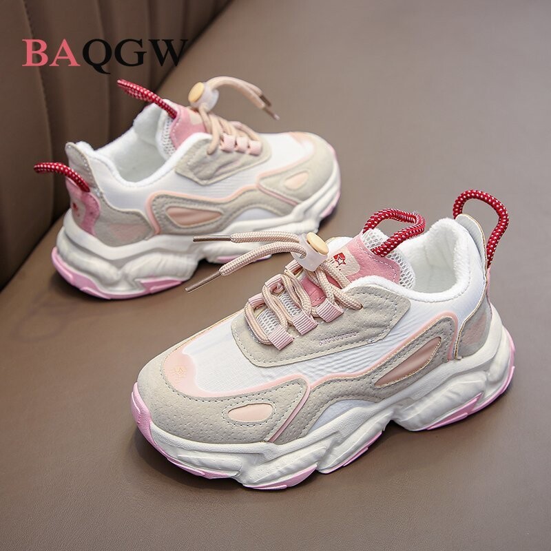 Bērnu sporta kedas vasara/ziema meitenēm zēniem mode ikdienas skriešanas trenažieri kupli sporta kurpes bērniem apavi silta kažokāda bieza zole