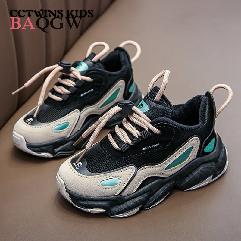 Bērnu sporta kedas vasara/ziema meitenēm zēniem mode ikdienas skriešanas trenažieri kupli sporta kurpes bērniem apavi silta kažokāda bieza zole