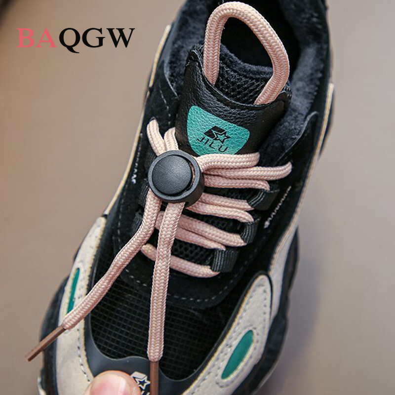 Bērnu sporta kedas vasara/ziema meitenēm zēniem mode ikdienas skriešanas trenažieri kupli sporta kurpes bērniem apavi silta kažokāda bieza zole