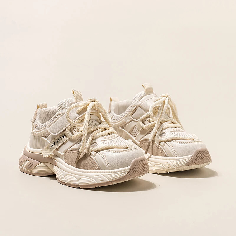 Laste vabaaja tossud poistele Tüdrukutele Mood Kevad-Sügis Õhkvõrgust hingav paelad Kvaliteetsed pehmed spordijooksujalatsid