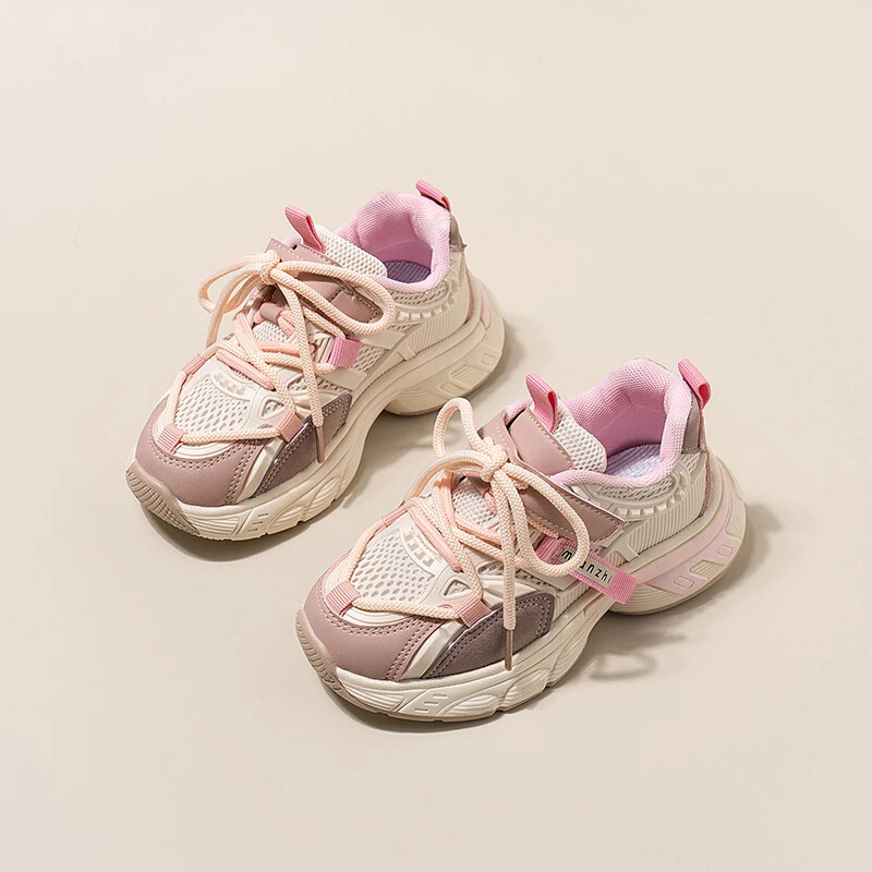 Laste vabaaja tossud poistele Tüdrukutele Mood Kevad-Sügis Õhkvõrgust hingav paelad Kvaliteetsed pehmed spordijooksujalatsid