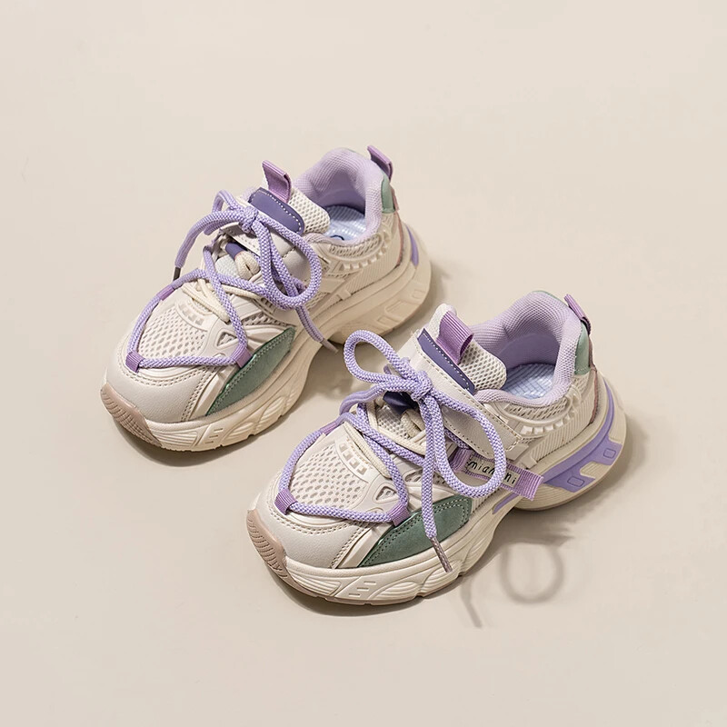 Laste vabaaja tossud poistele Tüdrukutele Mood Kevad-Sügis Õhkvõrgust hingav paelad Kvaliteetsed pehmed spordijooksujalatsid