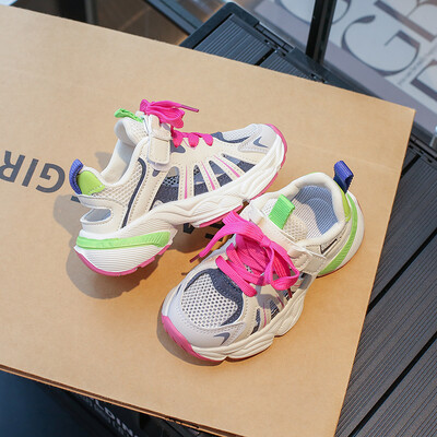 Bērnu kedas, elpojoši skriešanas apavi bērniem, neslīdoši 2024. gada Causal zēnu meiteņu skolas āra sporta basketbola kedas