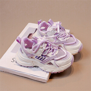 Mrežaste prozračne ležerne cipele za dječake s ukrasom na vezanje u tri boje, proljetne i jesenske sportske ležerne cipele za djevojčice