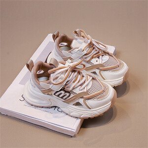 Mrežaste prozračne ležerne cipele za dječake s ukrasom na vezanje u tri boje, proljetne i jesenske sportske ležerne cipele za djevojčice