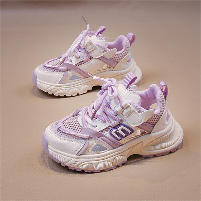 Mrežaste prozračne ležerne cipele za dječake s ukrasom na vezanje u tri boje, proljetne i jesenske sportske ležerne cipele za djevojčice