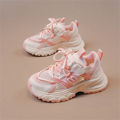 Mrežaste prozračne ležerne cipele za dječake s ukrasom na vezanje u tri boje, proljetne i jesenske sportske ležerne cipele za djevojčice