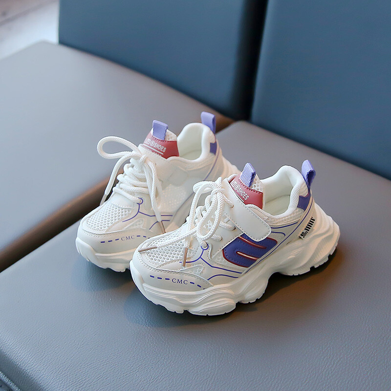 Keskmisest kuni suurest lastevõrgust mugavad ja kerged vabaajajalatsid, poistele ja tüdrukutele kevadised uued moodsad spordijalatsid