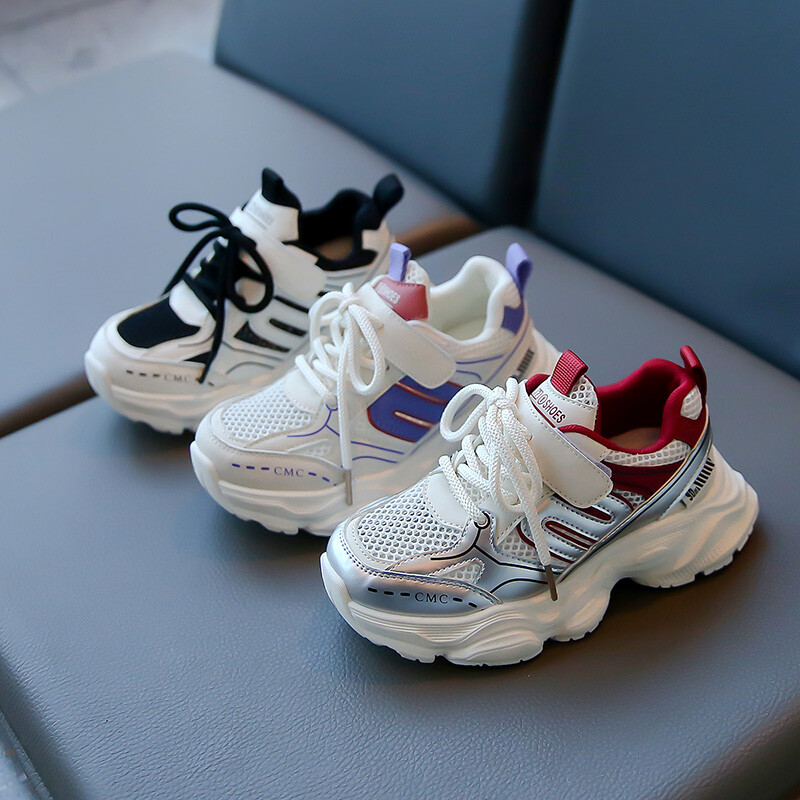 Keskmisest kuni suurest lastevõrgust mugavad ja kerged vabaajajalatsid, poistele ja tüdrukutele kevadised uued moodsad spordijalatsid