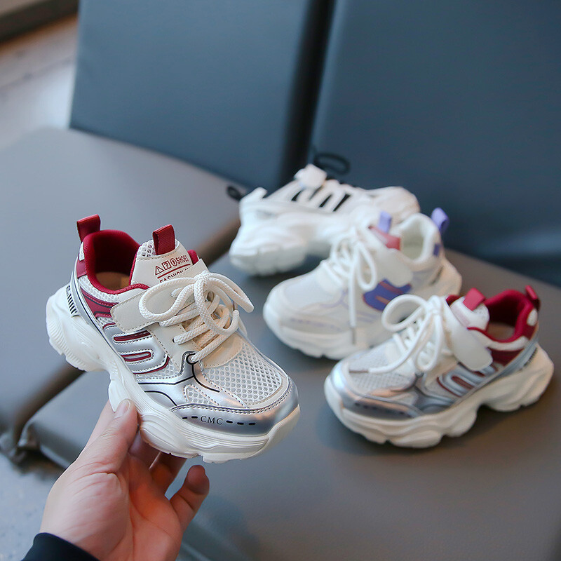 Keskmisest kuni suurest lastevõrgust mugavad ja kerged vabaajajalatsid, poistele ja tüdrukutele kevadised uued moodsad spordijalatsid