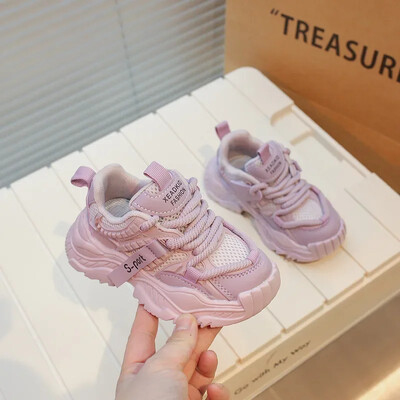 Детски маратонки за момичета, момчета, лято 2024, нови, модерни, удобни, ежедневни, меки, спортни въздушни мрежести обувки за бягане, студенти