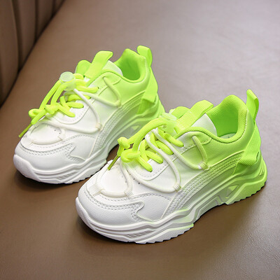 Момичета Обувки с преливащ дизайн Детски маратонки на платформа Ежедневни есенни 4-12 години Детски масивни спортни тенис обувки за момиче