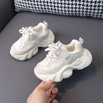 Baby Chunky Shoes Girl Αθλητικά Παπούτσια για μικρά αγόρια Μόδα μονόχρωμα πάνινα παπούτσια 1-6 ετών Παιδικά καθημερινά αναπνεύσιμα παπούτσια για τρέξιμο H03212