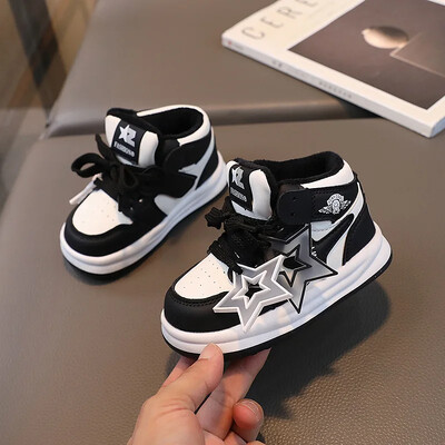 Laste tossud Sügis Talv Poisid Tüdrukud Velet Voodriga Soojad Spordijalatsid Armsad Star Kingad Väikelapse Libisemiskindlad Kõndimisjalatsid