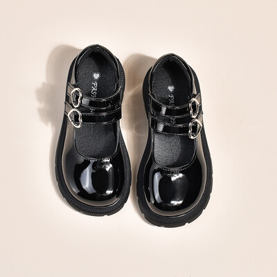 Meiteņu ādas apavi ar pretslīdes mīkstu zoli, apaļu purngalu, pavasara un rudens PU āra apavi bērniem ikdienas ādas apavi Sandalias De Mujer