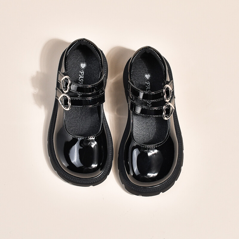 Meiteņu ādas apavi ar pretslīdes mīkstu zoli, apaļu purngalu, pavasara un rudens PU āra apavi bērniem ikdienas ādas apavi Sandalias De Mujer