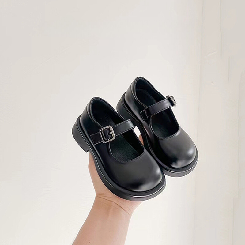 Tüdrukute nahast kingad peole pulmadeks Lastele Koolietendused Ümmarguse varbaga jalatsid libisemiskindlad Mood Lapsed Jalatsid libisemisvastased