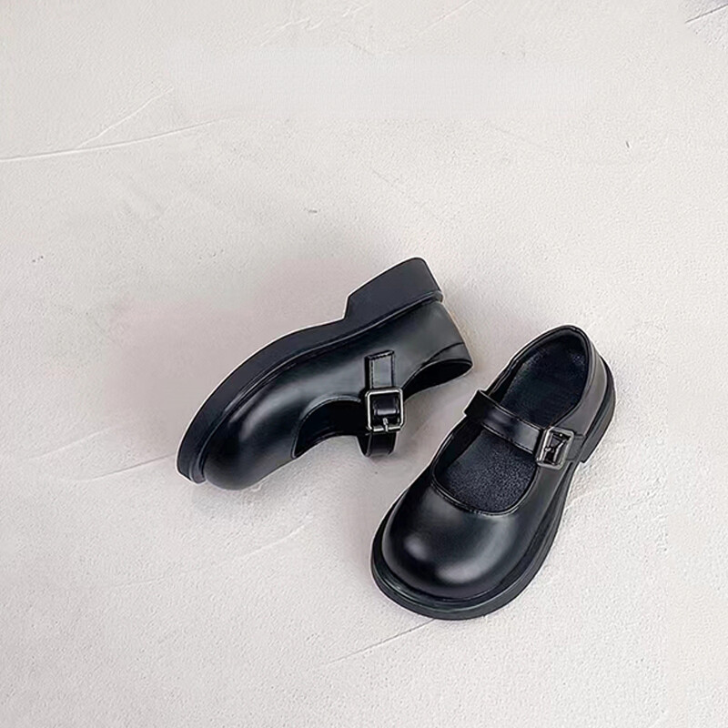 Tüdrukute nahast kingad peole pulmadeks Lastele Koolietendused Ümmarguse varbaga jalatsid libisemiskindlad Mood Lapsed Jalatsid libisemisvastased