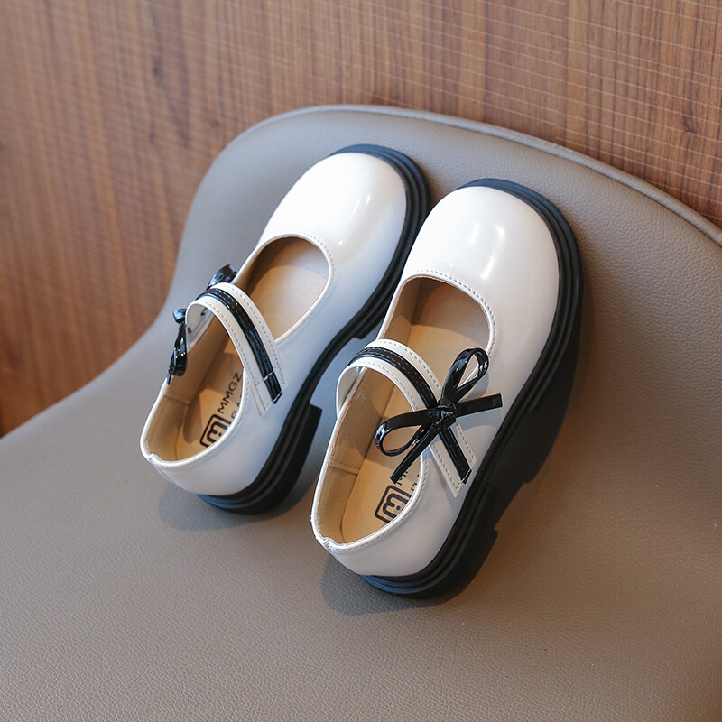 Δερμάτινα παπούτσια για κορίτσια Σχολικά χοντρά ανοιξιάτικα κομψά Παιδιά Mary Janes Bowknot Γλυκό λουστρίνι Άνετο παιδικό επίπεδο παπούτσι 26-35