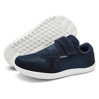 HOBIBEAR Детски боси обувки с широки пръсти Малки/големи/детски кукички Минималистични маратонки Леки мрежести обувки от изкуствена кожа