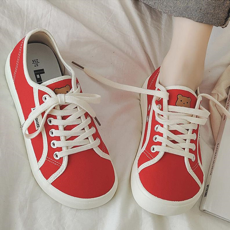 Pantofi de pânză de designer pentru femei Pantofi cu vârf lat Pantofi cu șireturi 2024 Fete Pantofi roșu albastru Tenis pentru fete Pantofi de tenis
