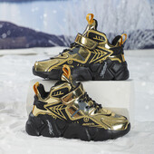 Laste tossud, talvepuuvillased, soojad, mugavad ja lamedad jalanõud, nahast õuespordid, kõrged ja trendikad laste tennised poistele