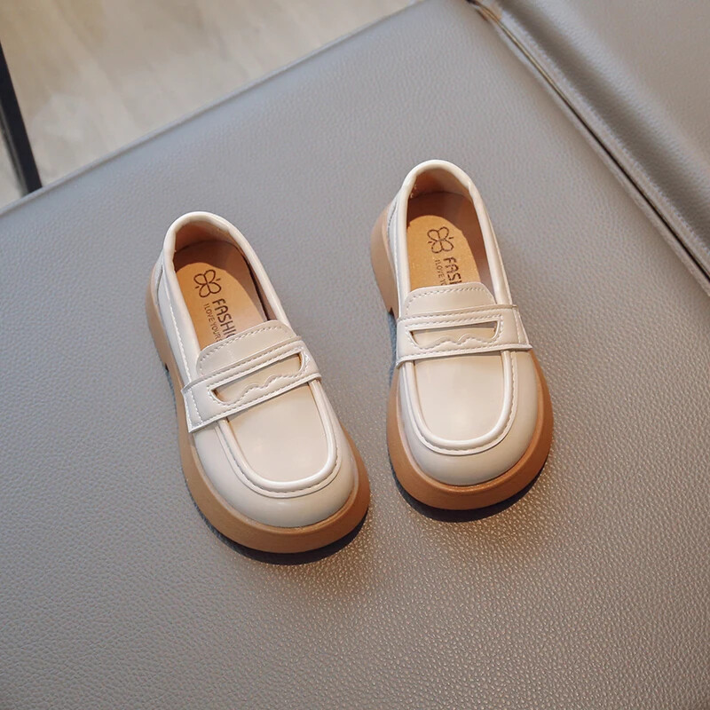 Meiteņu ādas apavi ballītēm kāzām, vienkārši, vienkrāsaini, melni, bērnu apavi, Apvienotās Karalistes formas skolas apavi, 2023. gada četru sezonu