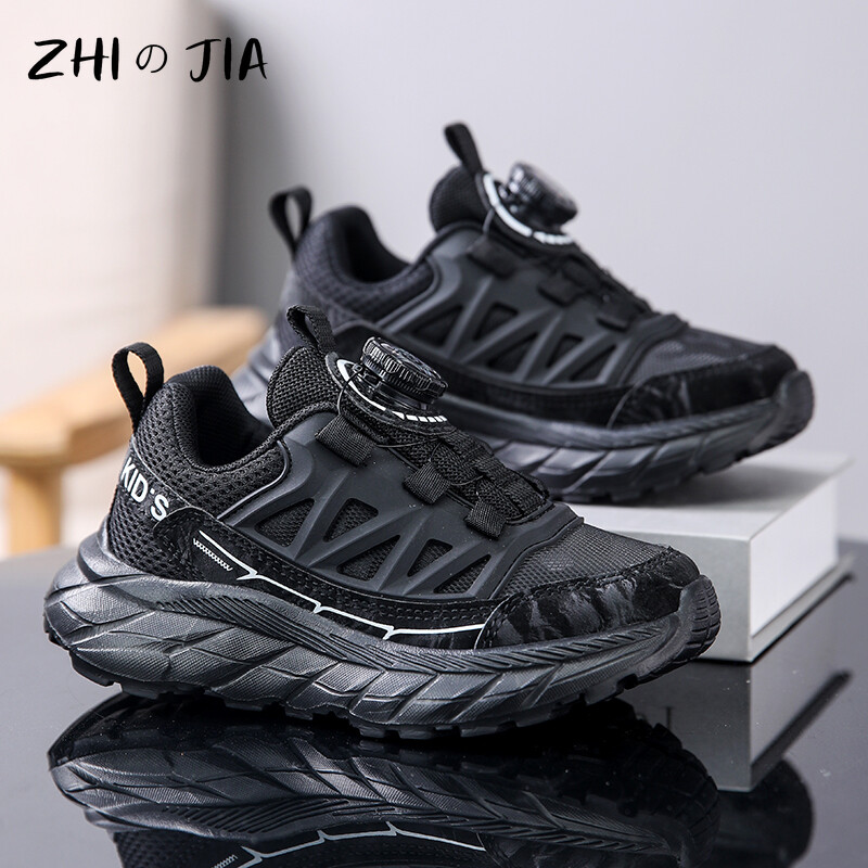 Παιδικά αντιολισθητικά παπούτσια ορειβασίας εξωτερικού χώρου για αγόρια με περιστρεφόμενη αγκράφα Δερμάτινα μοντέρνα casual παπούτσια Μαθητικά αθλητικά παπούτσια για τρέξιμο