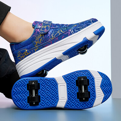 4 kerekű, kettős felhasználású görkorcsolya levehető kerekekkel, gyerekcipők, kerekes fiú- és lánycipők, gyorskorcsolya