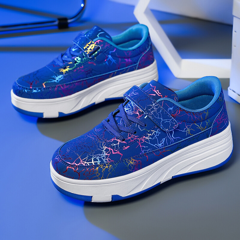 4 kerekű, kettős felhasználású görkorcsolya levehető kerekekkel, gyerekcipők, kerekes fiú- és lánycipők, gyorskorcsolya