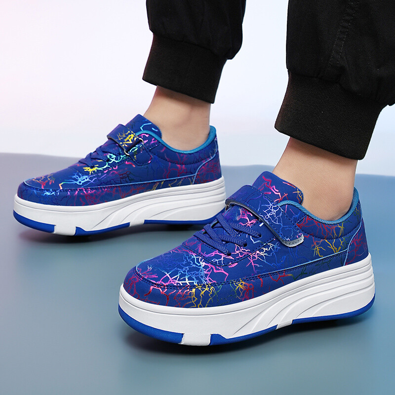 4 kerekű, kettős felhasználású görkorcsolya levehető kerekekkel, gyerekcipők, kerekes fiú- és lánycipők, gyorskorcsolya