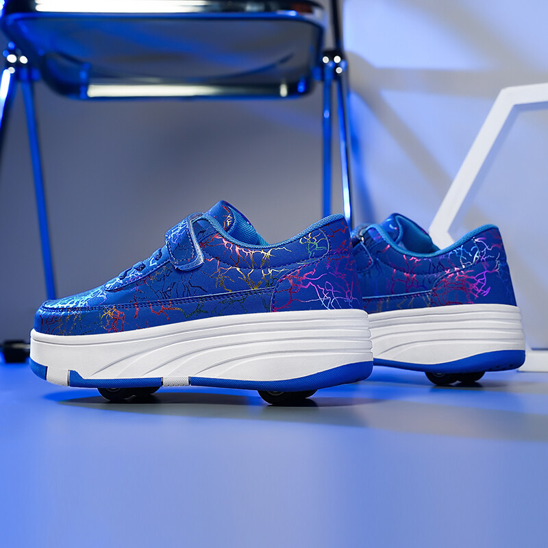 4 kerekű, kettős felhasználású görkorcsolya levehető kerekekkel, gyerekcipők, kerekes fiú- és lánycipők, gyorskorcsolya