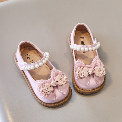 Παιδικά παπούτσια Νέα για κορίτσια Δερμάτινα παπούτσια Μόδα Γλυκό φιόγκο Πριγκίπισσα Παπούτσια Ανοιξιάτικη Γάμος απόδοση J220