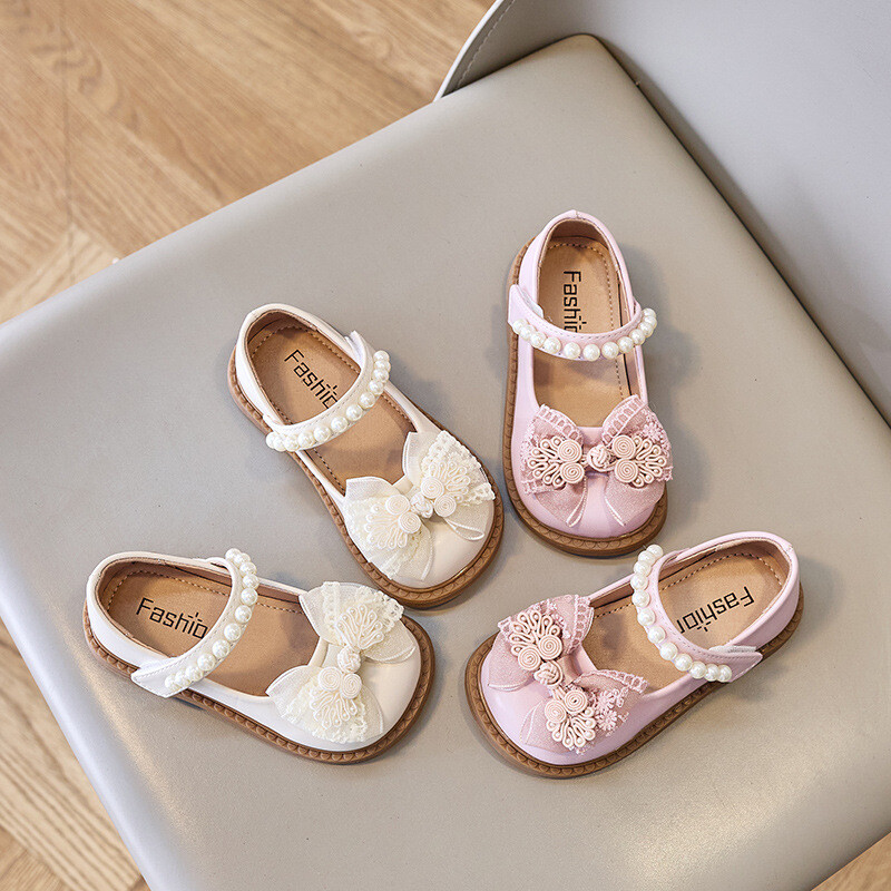 Παιδικά παπούτσια Νέα για κορίτσια Δερμάτινα παπούτσια Μόδα Γλυκό φιόγκο Πριγκίπισσα Παπούτσια Ανοιξιάτικη Γάμος απόδοση J220