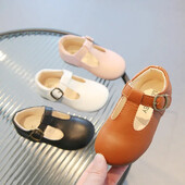 0–6-aastased Väikeste tüdrukute kingad aastaringselt lastele Oxfordi moodsad T-rihmaga laste PU-nahast kingad tüdrukutele Roosa, valge, must