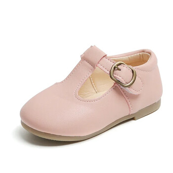 0-6 χρονών Little Girls Shoes All Seasons Παιδικά Oxfords Fashion λουράκι T Παιδικά PU Δερμάτινα παπούτσια για κορίτσι Ροζ, Λευκό, Μαύρο