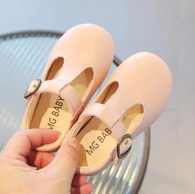 0–6-aastased Väikeste tüdrukute kingad aastaringselt lastele Oxfordi moodsad T-rihmaga laste PU-nahast kingad tüdrukutele Roosa, valge, must