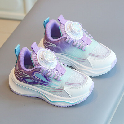 Παιδικά αθλητικά παπούτσια με περιστρεφόμενη πόρπη για αγόρια κορίτσια Παιδικά δικτυωτά αναπνεύσιμα κοίλα ελαφριά καλοκαιρινά υπαίθρια casual παπούτσια για τρέξιμο
