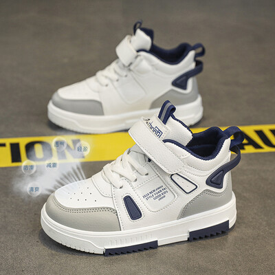 Детски спортни обувки Високи маратонки за момчета и момичета Кожени водоустойчиви неплъзгащи се спортни обувки Детски ежедневни обувки за прохождане