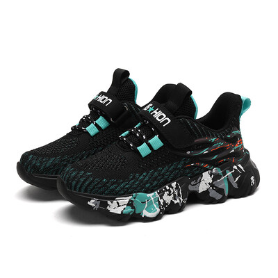 Laste tossud poistele mõeldud spordijalatsid Moodsad nahast laste hingavad võrkkangast mugavad vabaaja libisemiskindlad välijooksujalatsid