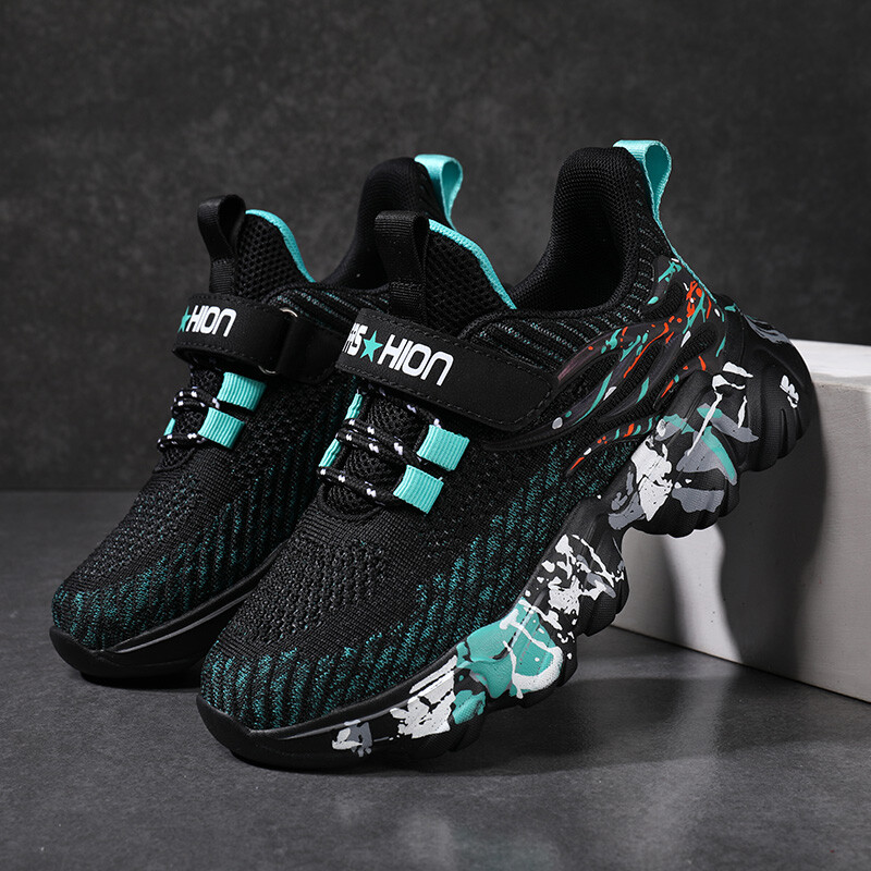 Laste tossud poistele mõeldud spordijalatsid Moodsad nahast laste hingavad võrkkangast mugavad vabaaja libisemiskindlad välijooksujalatsid