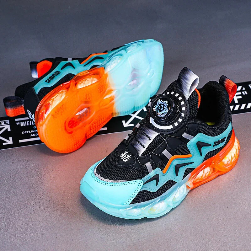 Pantofi pentru copii noi, pentru băieți mari, pantofi de școală de modă, dimensiune ușoară 28-39# Negru/gri 6-7-8-9-10-11-12