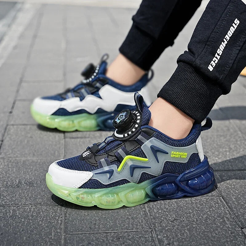 Pantofi pentru copii noi, pentru băieți mari, pantofi de școală de modă, dimensiune ușoară 28-39# Negru/gri 6-7-8-9-10-11-12